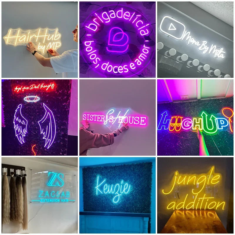 Custom Neon LED Sign Personal DIY Large Handmade Neon Lights Neon Night Company Name LOGO Salon Outdoor Waterproof Dropshipping