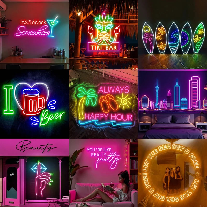 Custom Neon LED Sign Personal DIY Large Handmade Neon Lights Neon Night Company Name LOGO Salon Outdoor Waterproof Dropshipping